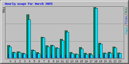 Hourly usage for March 2025