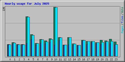 Hourly usage for July 2025